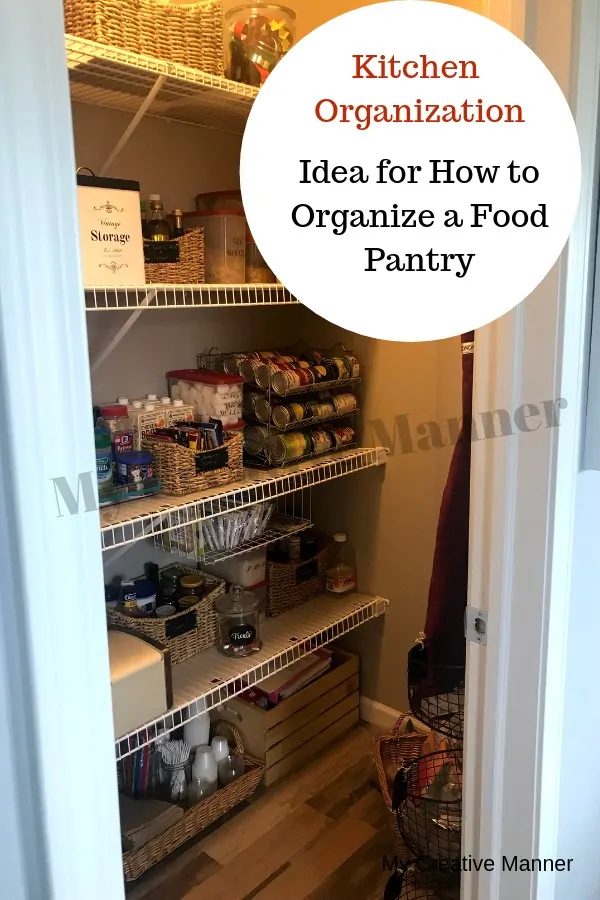 A food pantry that has wire shelves and is very organized.