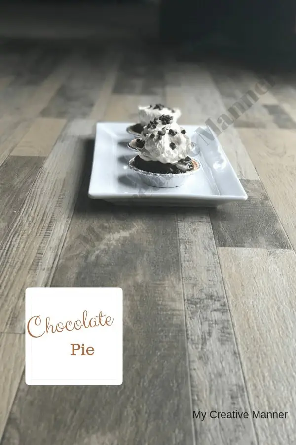 Chocolate Pie #mycreativemanner #chocolate #pie #recipe #dessert #easy #oldfashion #nobake #pudding