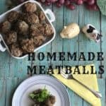 Meatballs on a plate and in the background is a dish with more meatballs in it.