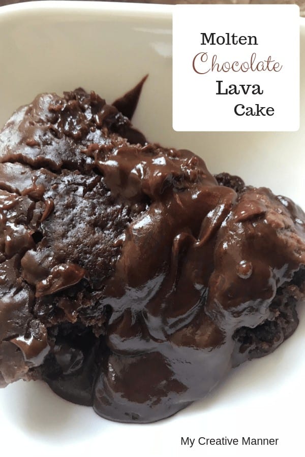 Chocolate Lava cake in a white bowl
