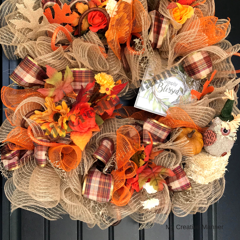 A collections of beautiful handcrafted Fall wreaths for the front door. Have your front door Fall ready in no time, order yours today. #mycreativemanner #wreaths #fallwreaths #fallwreathsforsale