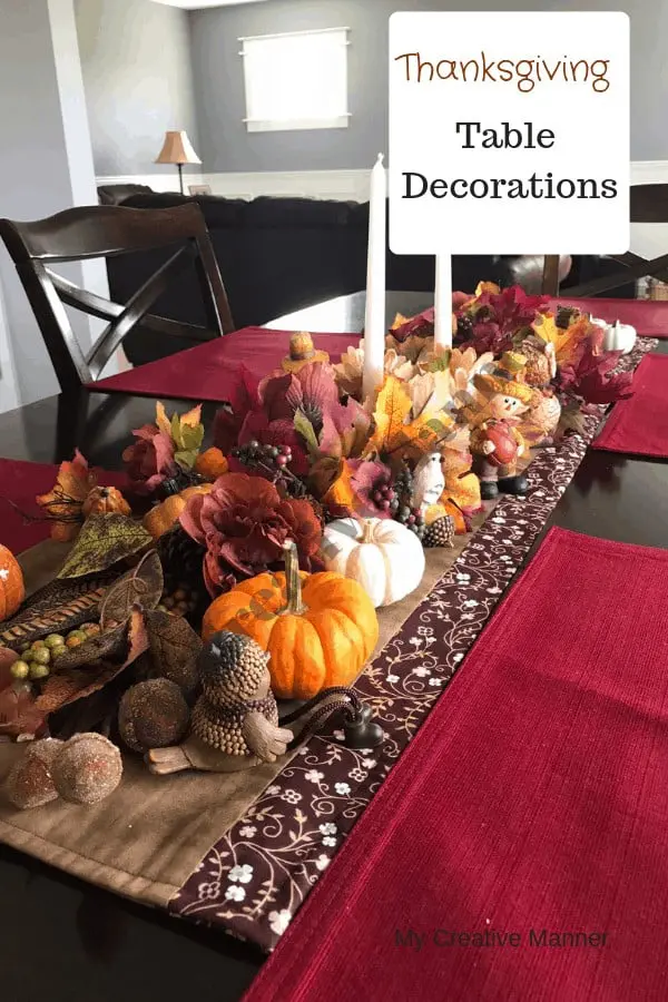 Thanksgiving Table Decorations #mycreativemanner #fall #thanksgiving #tablecenterpiece