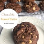 Are you craving Chocolate and peanut butter? These soft and chewy chocolate peanut butter chip cookies are sure to hit the spot. #mycreativemanner #cookies #recipes #desserts #soft #chewy #reeses