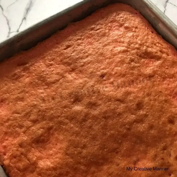 A cake in a sheet pan.