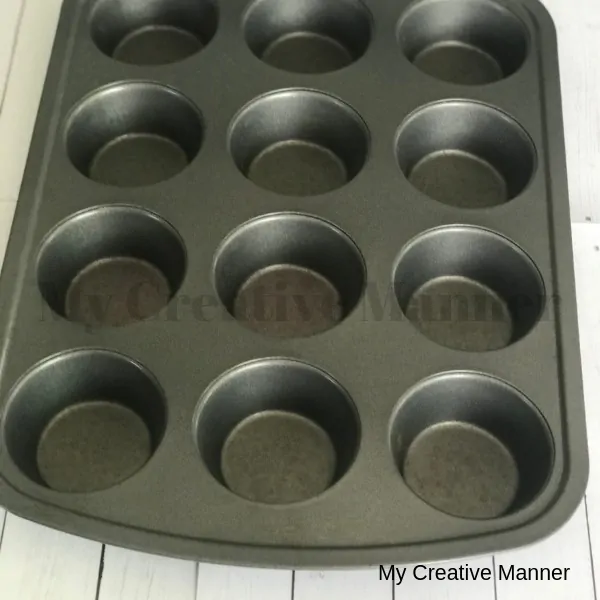 Close up of muffin pan.