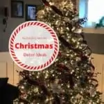 Christmas tree that is all lite up at night.With the words My Creative Manner CHristmas Decor Idea.