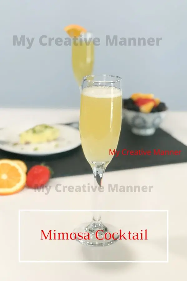 A classic cocktail recipe in a flute glass.