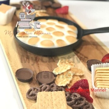 S'mores dessert board with graham crackers