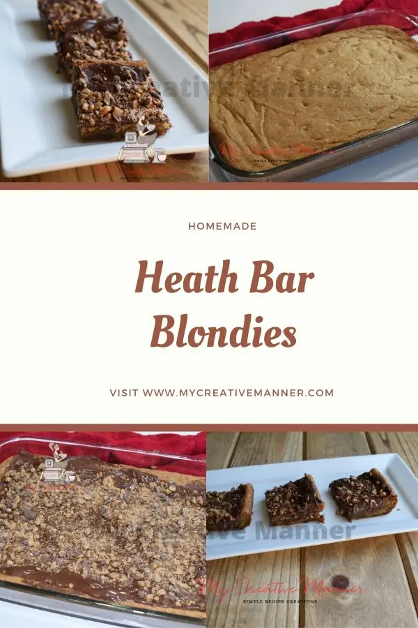 Four images of making Toffee Blondies.