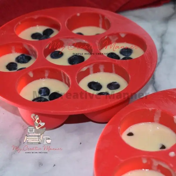 Blueberries in the pancake batter.