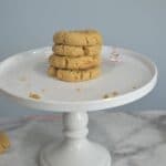Cookies stacked on a platter.