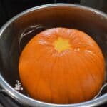 Pie pumpkin in an Instant Pot for homemade pumpkin puree.