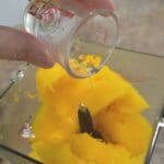 Adding water to the homemade Instant Pot pumpkin puree.