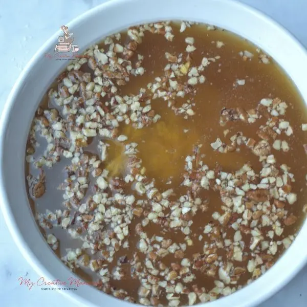 Baking dish with unbaked cobbler in it.