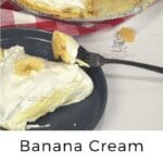 Banana cream pie on a plate.