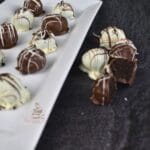 Snack recipe on a plate and countertop.