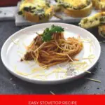 A simple pasta recipe on a plate.