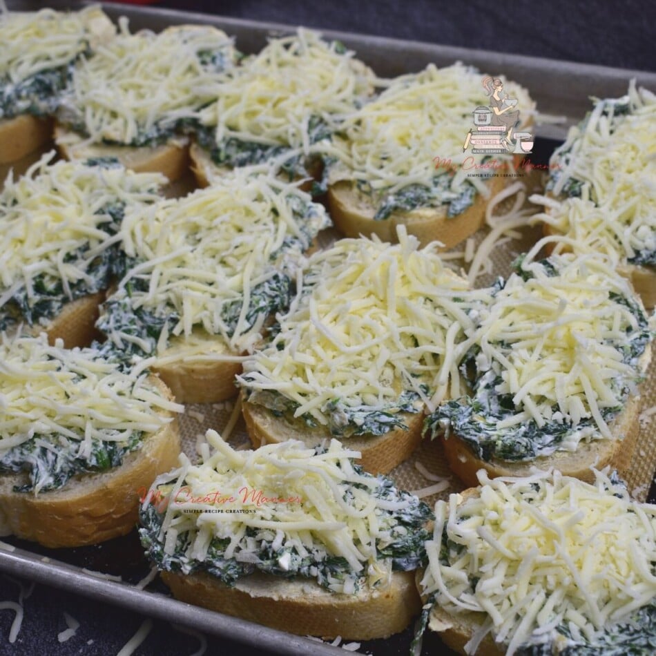 Unbaked garlic toast with cheese.