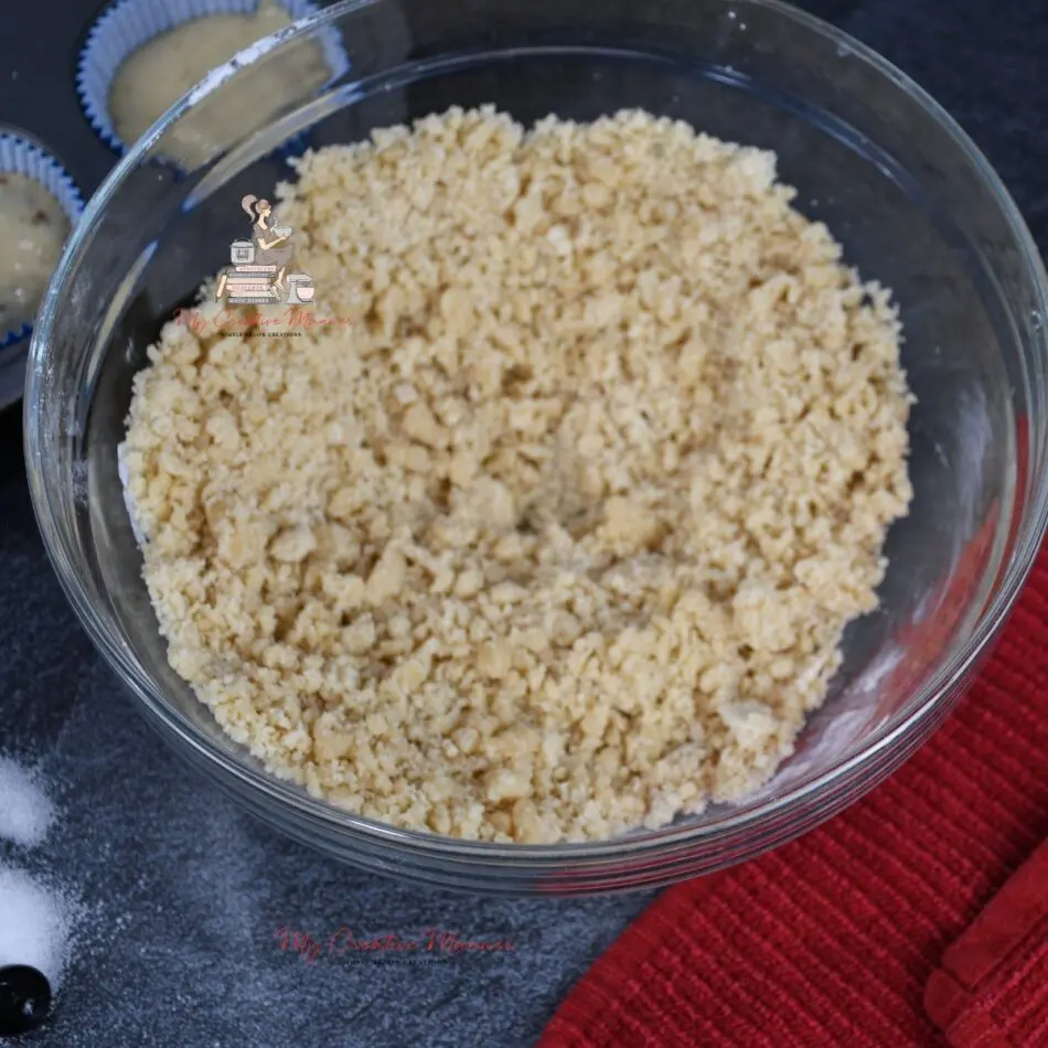 Crumb topping in a bowl.