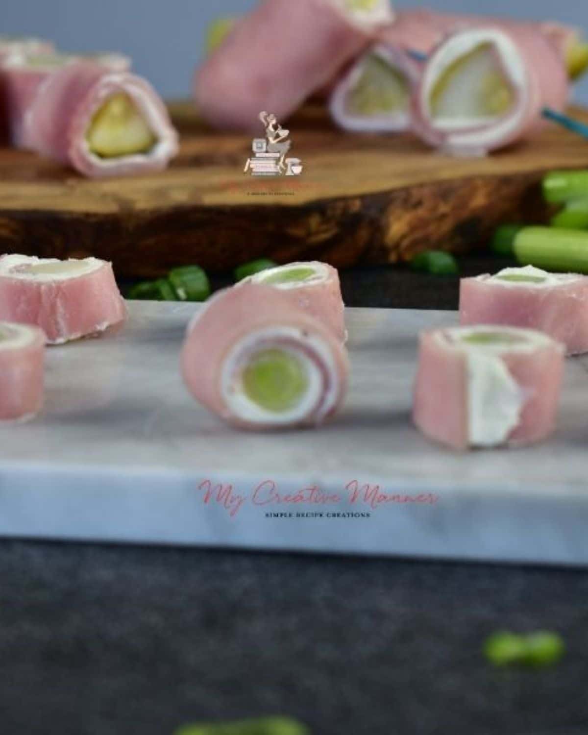 Ham Cream Cheese RollUps With Pickle and Onion