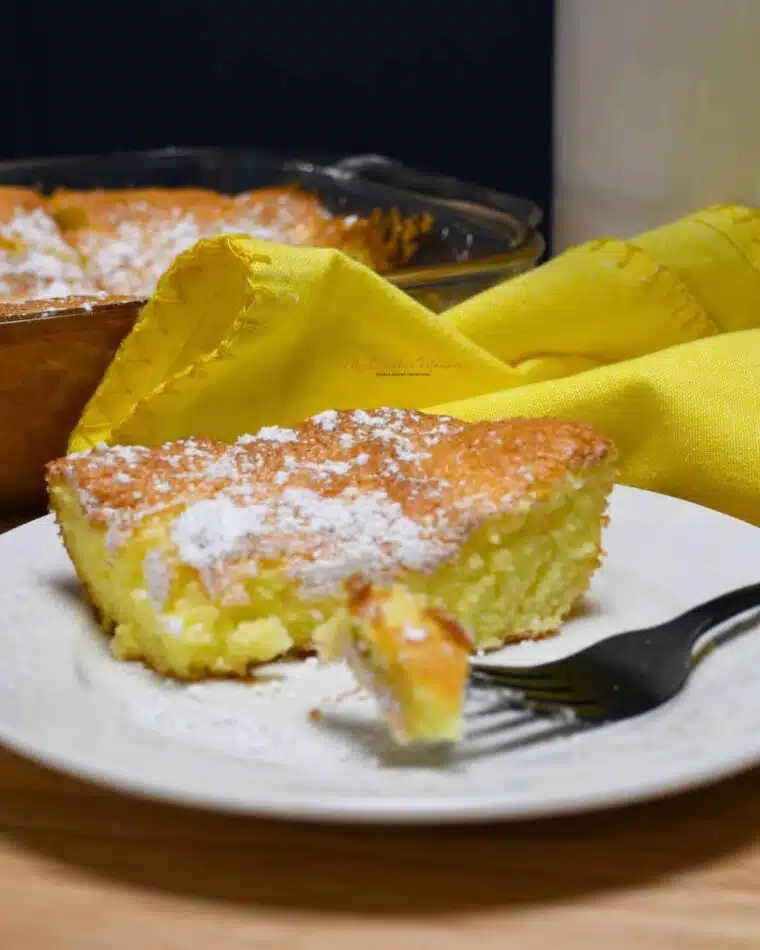 An irresistible close up image of two-ingredient lemon bars.