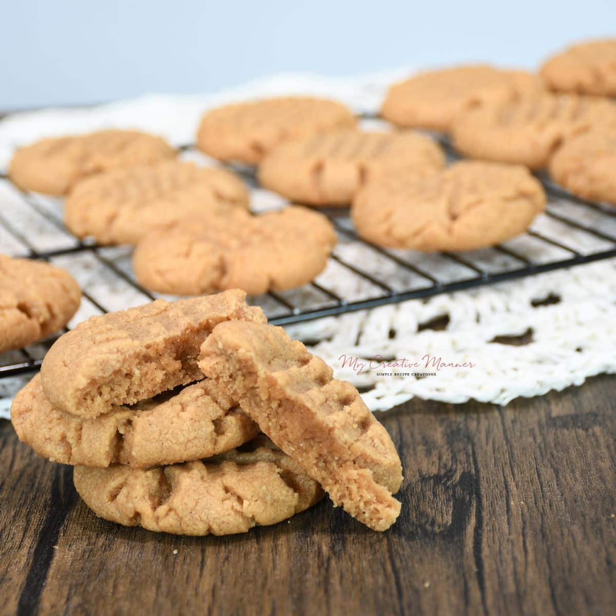4 Ingredient Peanut Butter Cookies - My Creative Manner